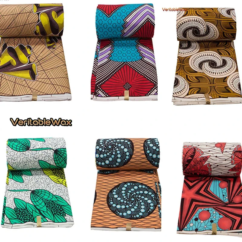 Africa Nigerian Prints Batik Fabric Real Wax Patchwork Sewing Dress Craft Cloth Polyester Cheap Price High Quality Ankara Tissu