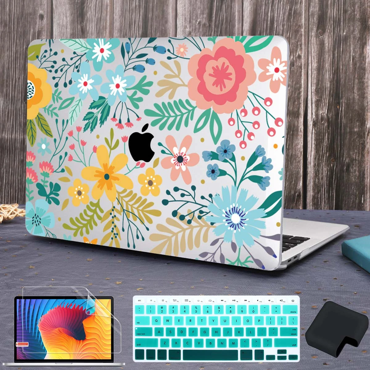 Flower Printing Plastic Hard Case for MacBook Air Pro Retina 11 12 13 15 16 inch 2020 A2338 A2289 A2179 A2337 Keyboard Cover