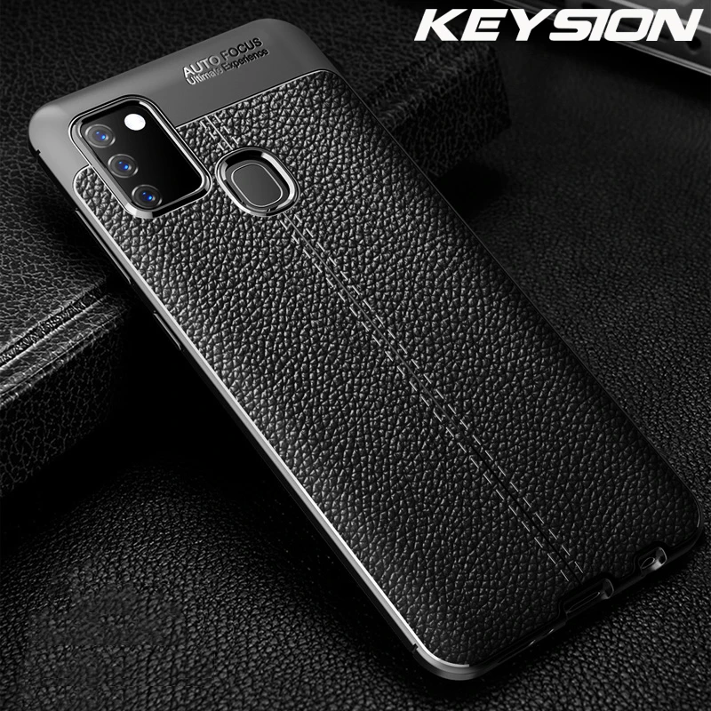 KEYSION Shockproof Case for Samsung A21S A12 A32 A42 A52 A72 A02S Leather Silicone Phone Cover for Galaxy M31 M21 M30S M51 M31S