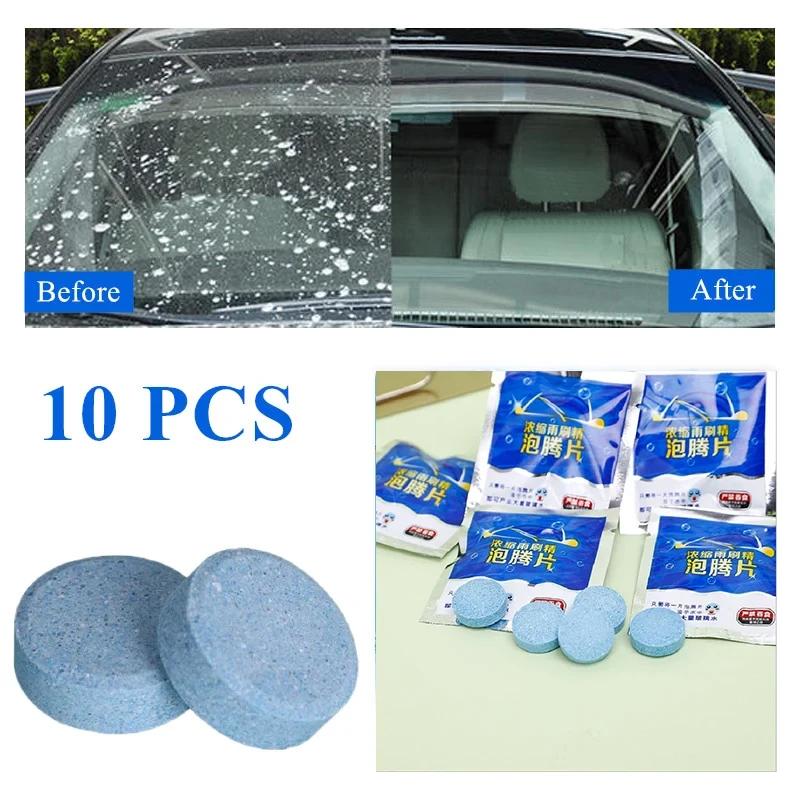 10Pcs/Pack(1Pcs=4L Water)Car Solid Wiper Fine Wiper Auto Window Cleaning Car Windshield Glass Cleaner Car Cleaning Car Tools
