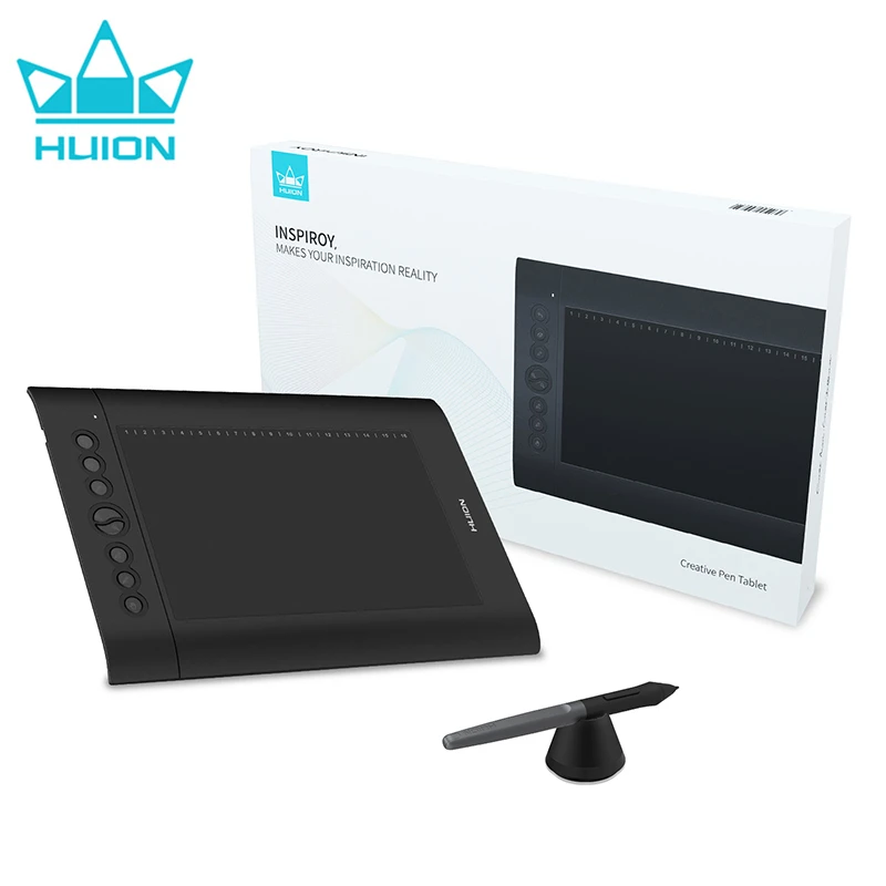 HUION Professional Digital Drawing Pen Tablet H610 PRO V2 8192 Levels Graphic Tablet with Battery-Free Pen Tilt Function