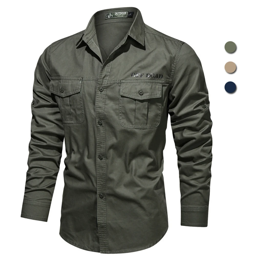 Brand Military Army Shirt Men 2020 Spring Autumn 100% cotton Long Sleeve Mens Shirts Plus Size 4XL 5XL 6XL Camisa Masculina