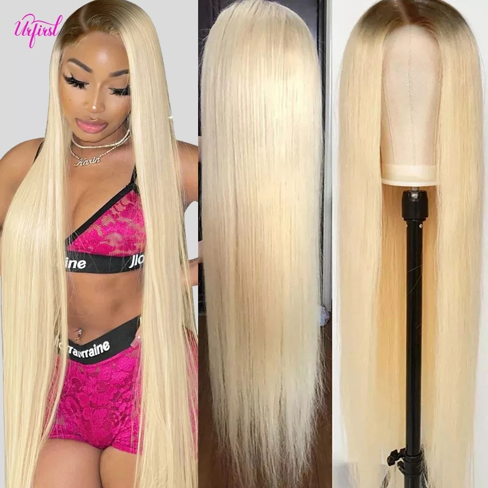 1B/613 Ombre Wig 613 Blonde Straight Wig Malaysian Transparent Lace Human Hair Wigs For Black Women Pre Plucked Lace Wig Remy