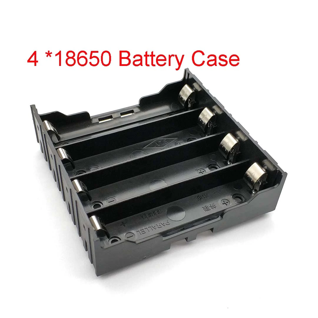 Plastic DIY Lithium Battery Box Battery Holder With Pin Suitable For 4 * 18650 (3.7V-7.4V) Lithium Battery Case High Qua
