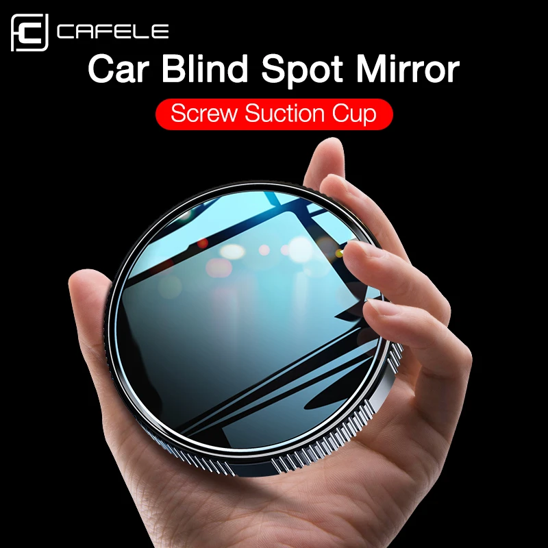 Cafele 2pcs Car Rearview Mirror HD Blind Spot Mirrors 360-Degree Wide Angle Car Round Convex Mirror Adjustable With Screw sucker