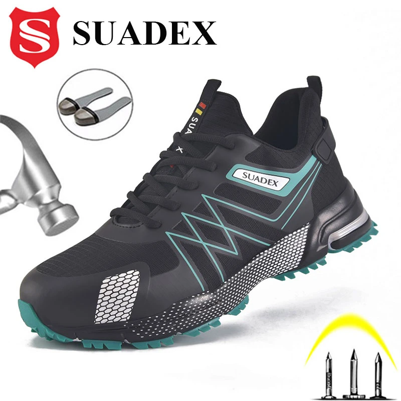 SUADEX Work Shoes Anti-Smashing Steel Toe Boots Puncture Proof Safety Work Shoes For Men Women Work Sneaker Plus EUR Size 37-48