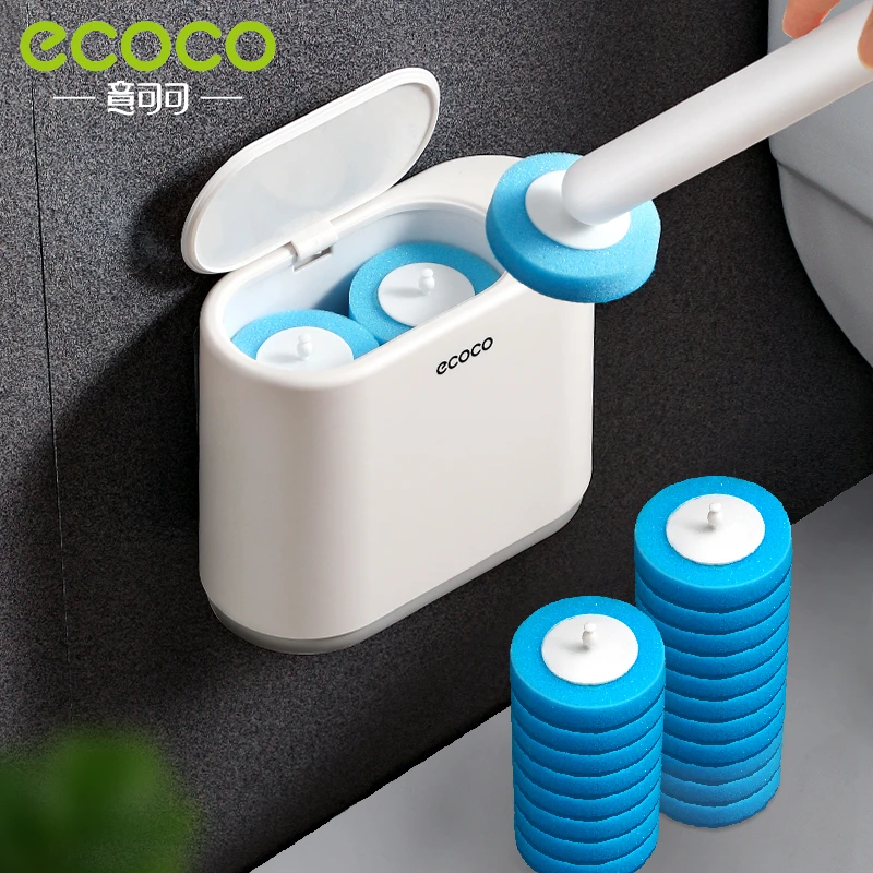 Disposable Toilet Brush Holder With Cleaning For Bathroom Toilet Wall Mounted Replacement Brush Head Toilet Brush Cleaner Set