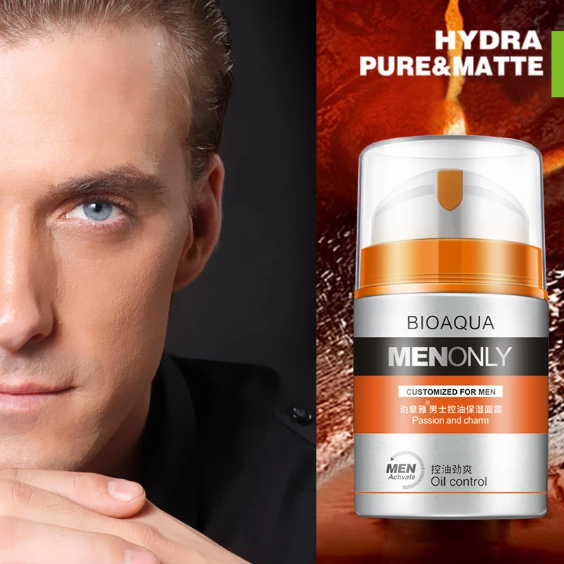 BIOAQUA Brand Men Skin Care Deep Hydrating Moisturizing Oil-control Whitening Face Cream Anti Wrinkle Anti-Aging Day Cream 50g