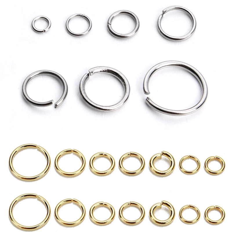 SAUVOO 1 Pack Stainless Steel Open Jump Ring Gold Silver Double Loop Split Ring Connector for DIY Necklace Jewelry Supplier