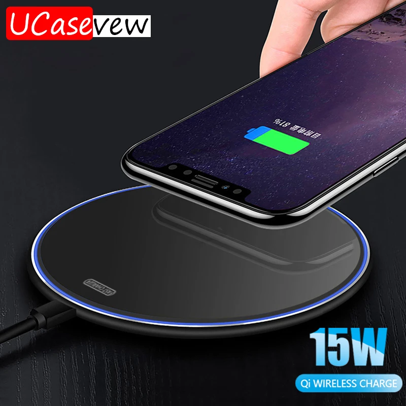 15W Qi Wireless Charger for iPhone X XR XS Max 8 fast wirless Charging for Samsung Xiaomi Huawei phone Qi charger wireless