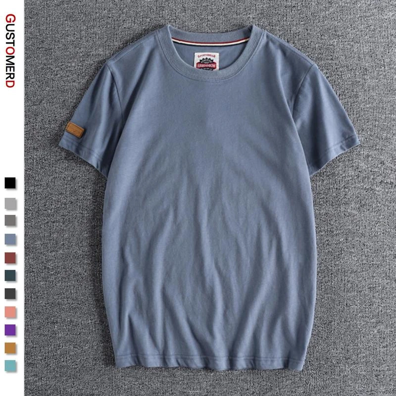 GUSTOMERD New Summer 100% Cotton T Shirt for Men Casual O-neck T-shirt Men High Quality Soft Feel Home and Daily Men's T Shirts
