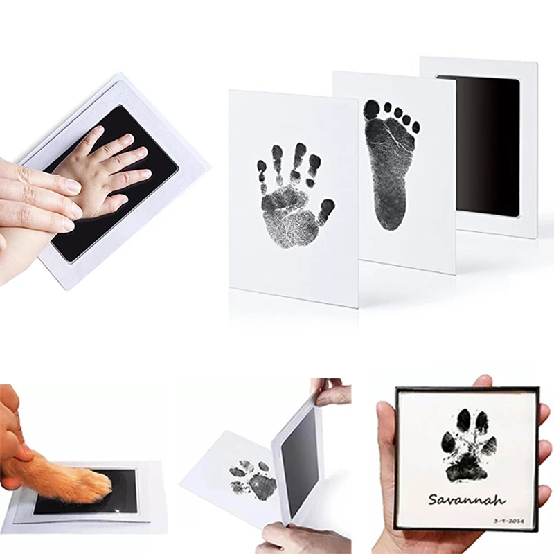 Baby Care Non-Toxic Baby Handprint Footprint Imprint Kit Baby Souvenirs Casting Newborn Footprint Ink Pad Infant Clay Toy Gifts