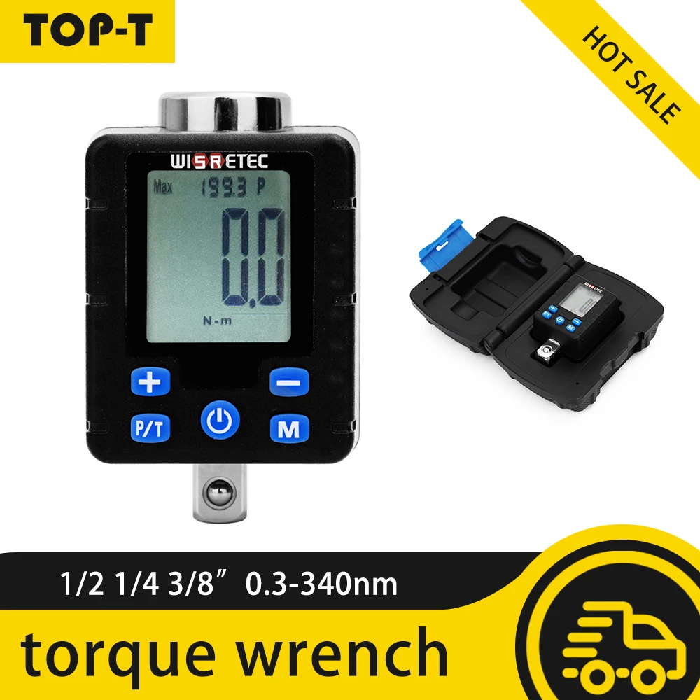 High Accuracy Large Screen Electronic Digital Display Torquemeter Adjustable Torque Meter Adapter Professional Universal Wrench