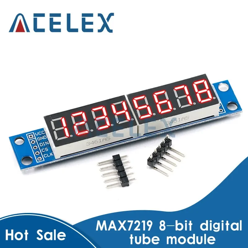 MAX7219 LED Dot Matrix 8 Digit Digital Tube Display Control Module 3.3V 5V Microcontroller Serial Driver 7-segment