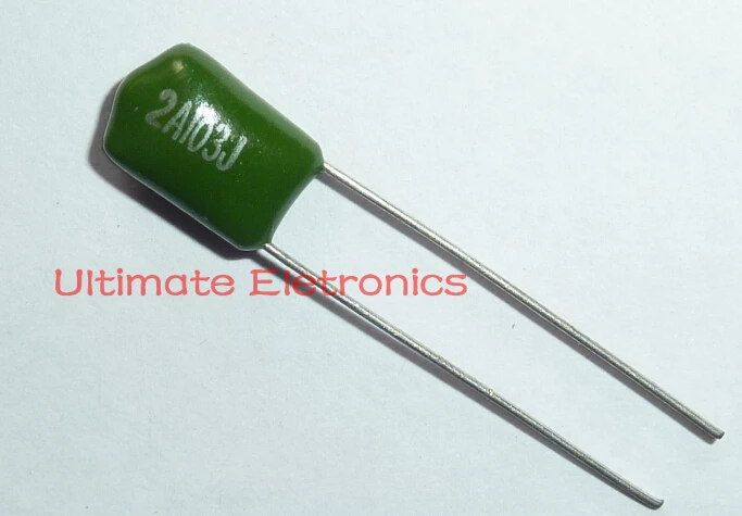 10pcs Mylar Film Capacitor 100V 2A103J 0.01uF 10nF 2A103 5% Polyester Film capacitor