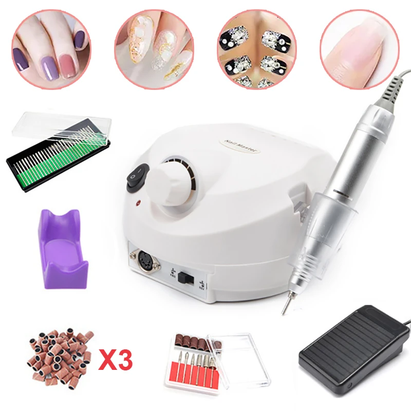 New 35000RPM Electric Nail Drill Manicure Machine Apparatus for Manicure Pedicure Nail File Tools Drill Polish Bits Tools Kits