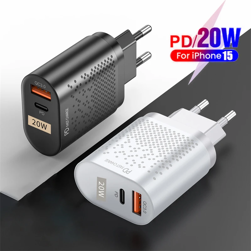 PD 20W USB Type C Charger For iPhone 12 Pro Max Mini Quick Charge 3.0 QC 20W USB C Fast Charging Travel Wall For Xiaomi Samsung