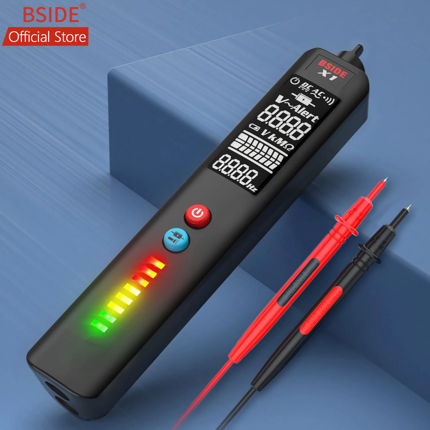BSIDE Voltage Tester EBTN LCD 3-Line Display Voltage Detector Non-contact AC Pen Live Wire Breakpoint Locate with Protect Case