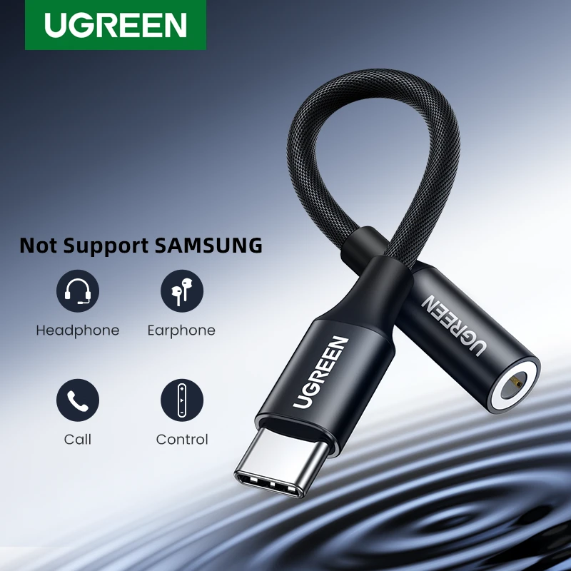 UGREEN Type c to 3.5mm Headphone jack 3.5 AUX USB C Cable Audio USB C Adapter For Huawei V30 P30 pro Xiaomi Mi 10 Oneplus 7T pro