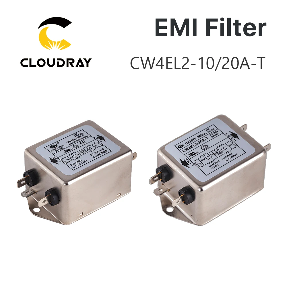 Cloudray Power EMI Filter CW4L2-10A-T / CW4L2-20A-T Single Phase AC 115V / 250V 20A 50/60HZ Free Shipping
