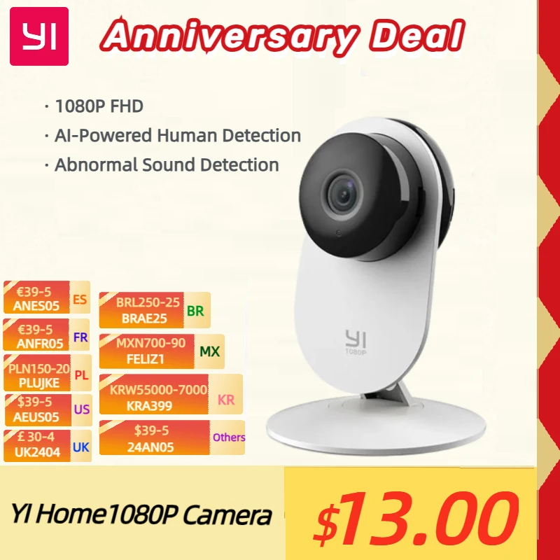 YI 1080p Home Camera Indoor AI Human Pet Security Camera Surveillance System with Night Vision for Home Pet Baby Office Monitor