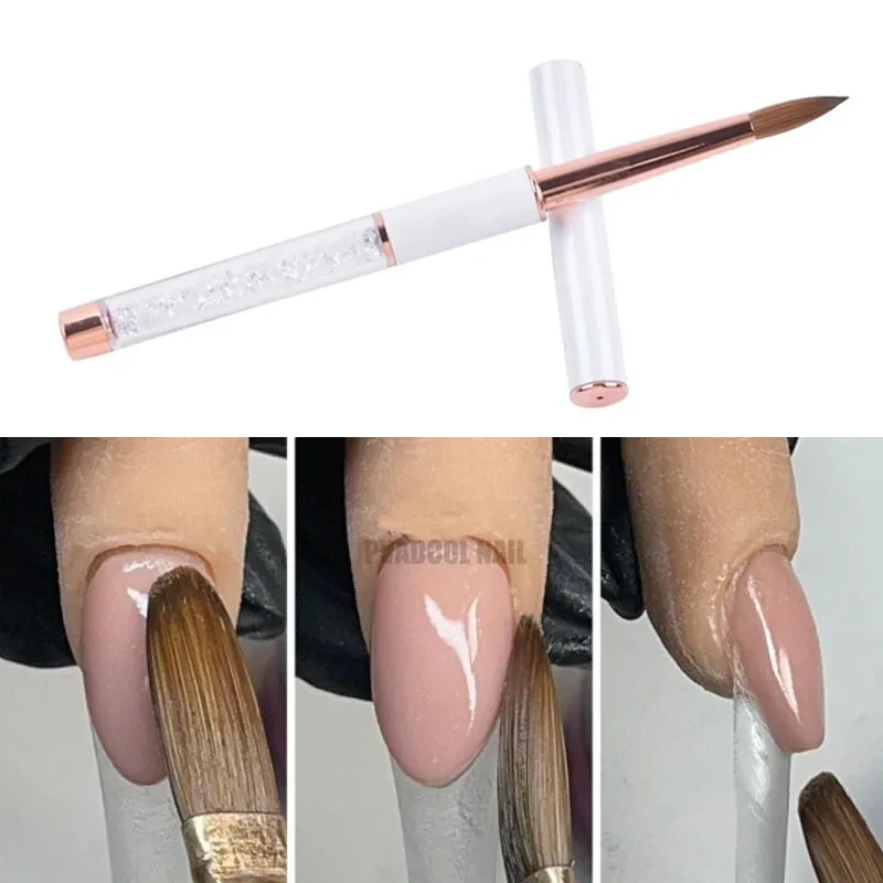 100% Pure Kolinsky Acrylic Oval Nail Brush Liquid Powder Nail Art Brush Choose Size