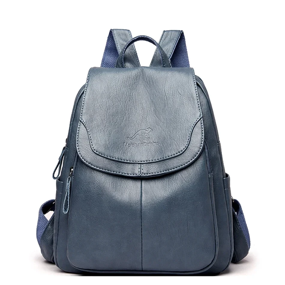 Bagpack Female Leather Backpack Designer Shoulder Bags For Women 2021 Back Pack School Bags For Teenage Girls Mochila Feminina
