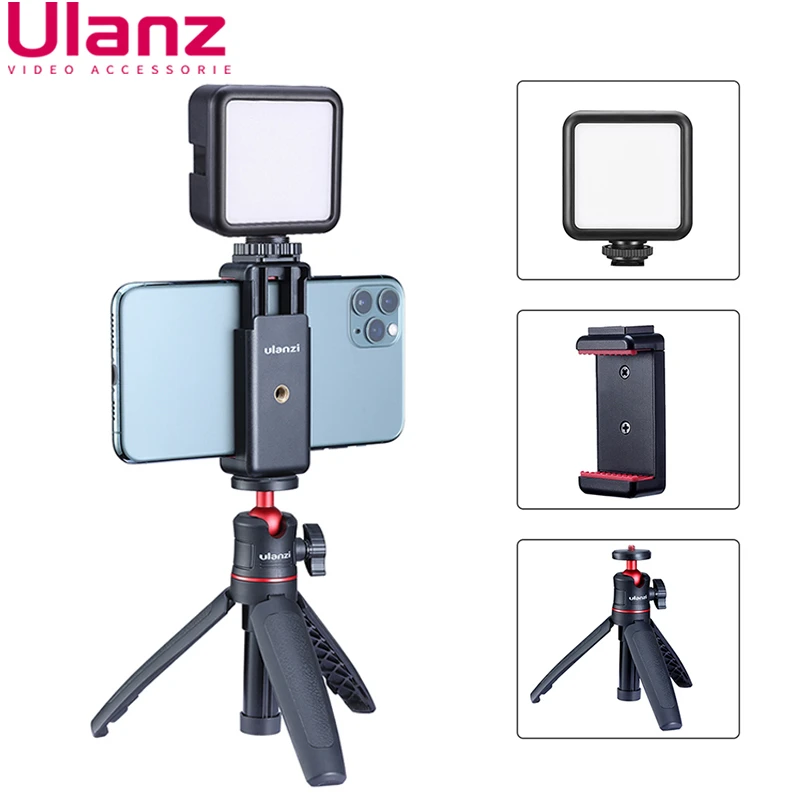 Ulanzi ST-07 Extend Tripod Dimmable LED Video Light Vlog Tripod Kit Youtube Live Conference Light Kit