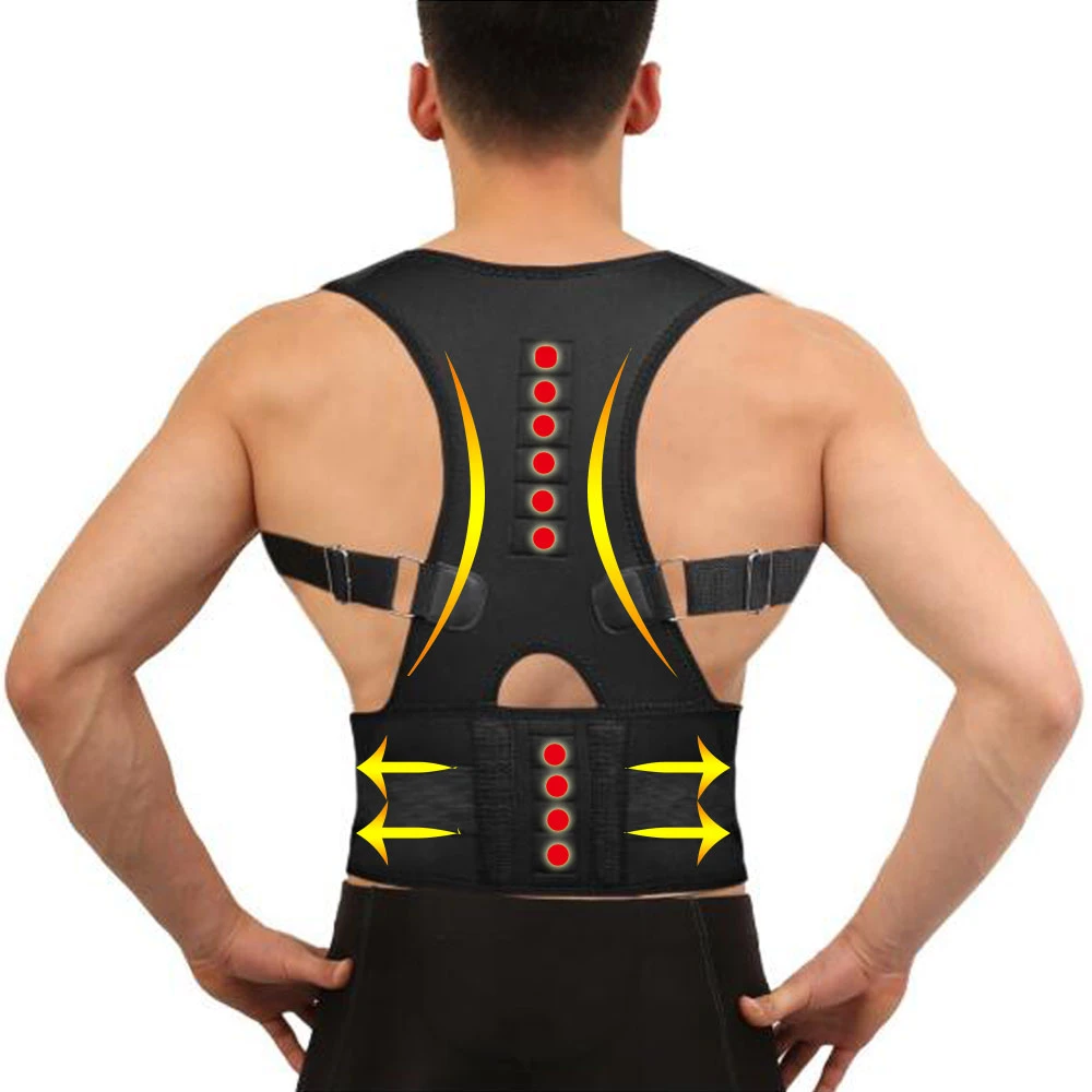 Winter Invisible Orthopedic Magnetic Therapy Back Support Belt Posture Corrector Shoulder Spine Girdle Corset Straightener Brace