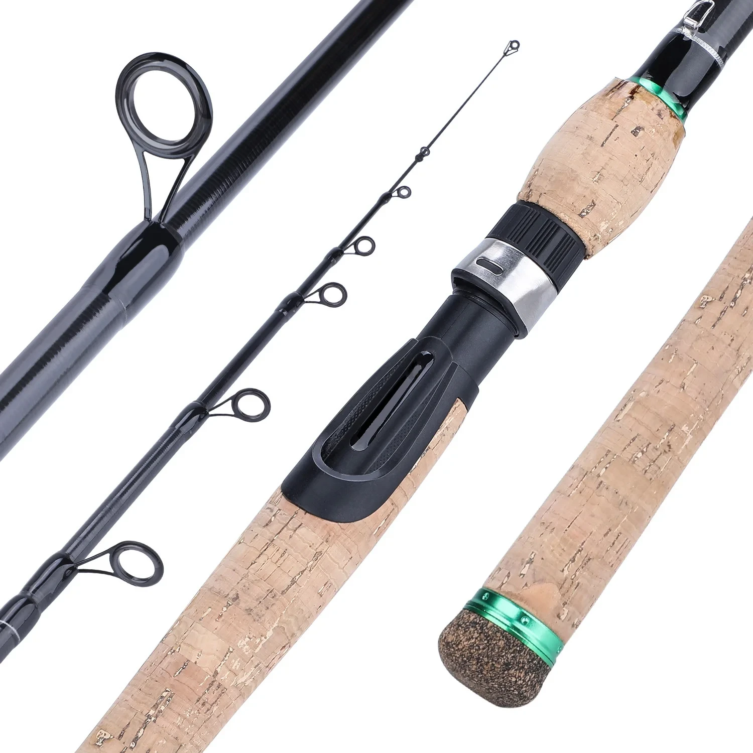 Sougayilang 1.8M 2.1M 2.4M 2.7M Portable Telescopic Fishing Rod Carbon Fiber Cork Wood Handle Spinning/Casting Fish Rod Tackle