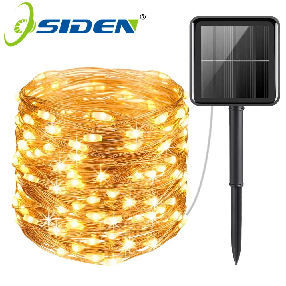 Solar light LED Outdoor LEDs String Lights Fairy Holiday Christmas Party Garland Garden Decor Waterproof Lights 8Mode 7M 12M 22M