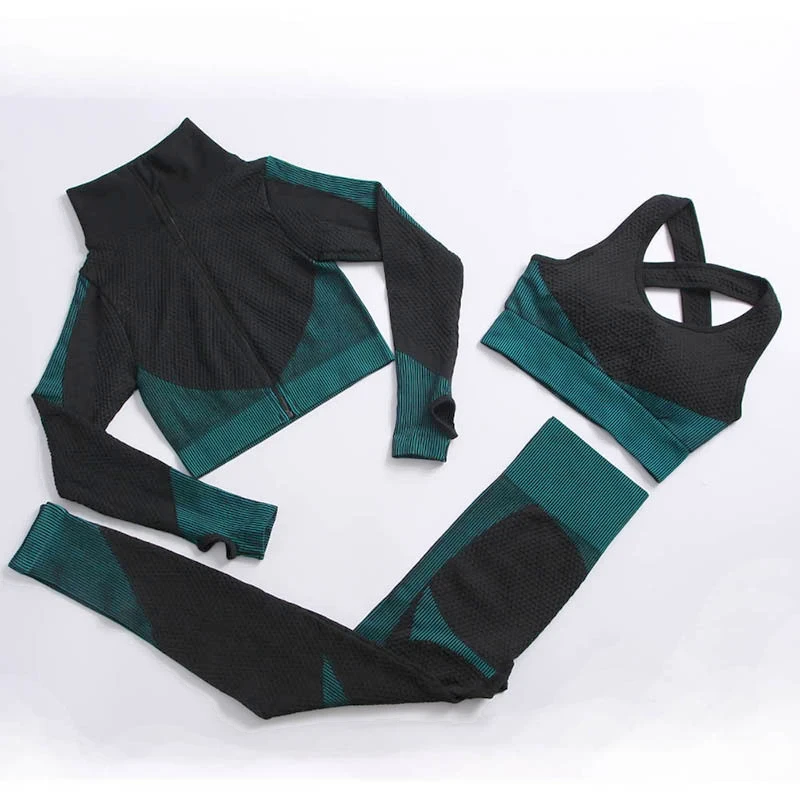 2/3 Pcs Yoga set seamless women sportswear yoga coat fitness Yoga Clothing Female sports Suits Workout Running Clothes