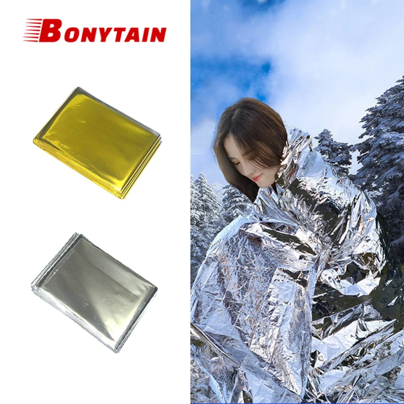 Emergency Blanket Outdoor Survive First Aid Military Rescue Kit Windproof  Waterproof Foil Thermal Blanket for Camping Hiking