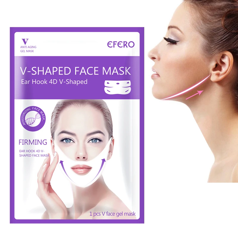 3PCS 4D Ear Hook V-shaped Face Mask Chin Firming Slimming Gel Face Masks Lifting Face Mask Bandage Double Chin V Shape Face Mask