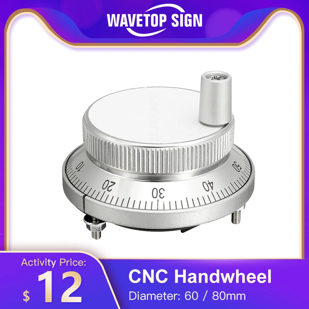 CNC Pulser Handwheel 5V 6Pin Pulse 100 Manual Pulse Generator Hand Wheel CNC Machine 60mm Rotary Encoder