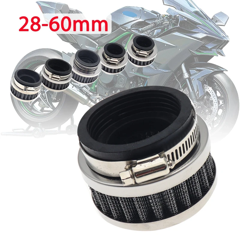 28mm-60mm Universal Stainless Ring Motorcycle Air Filter Cleaner For 50cc-250cc Motorcycle ATV Pit Dirt Bike Go Kart Scooter