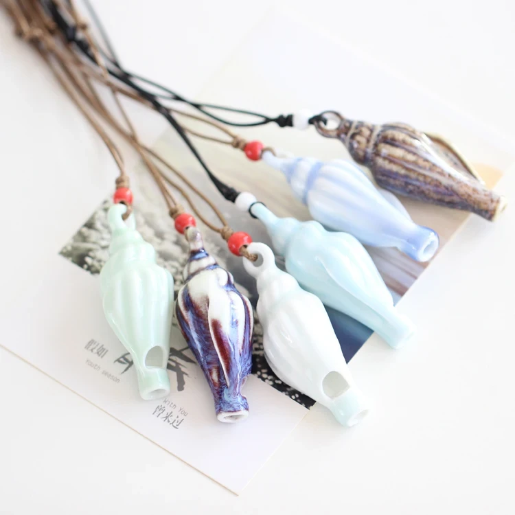 Retro style Whistle  Hand made DIY Ceramic fashion Necklaces for women  Fashion jewelry Hand made #5023