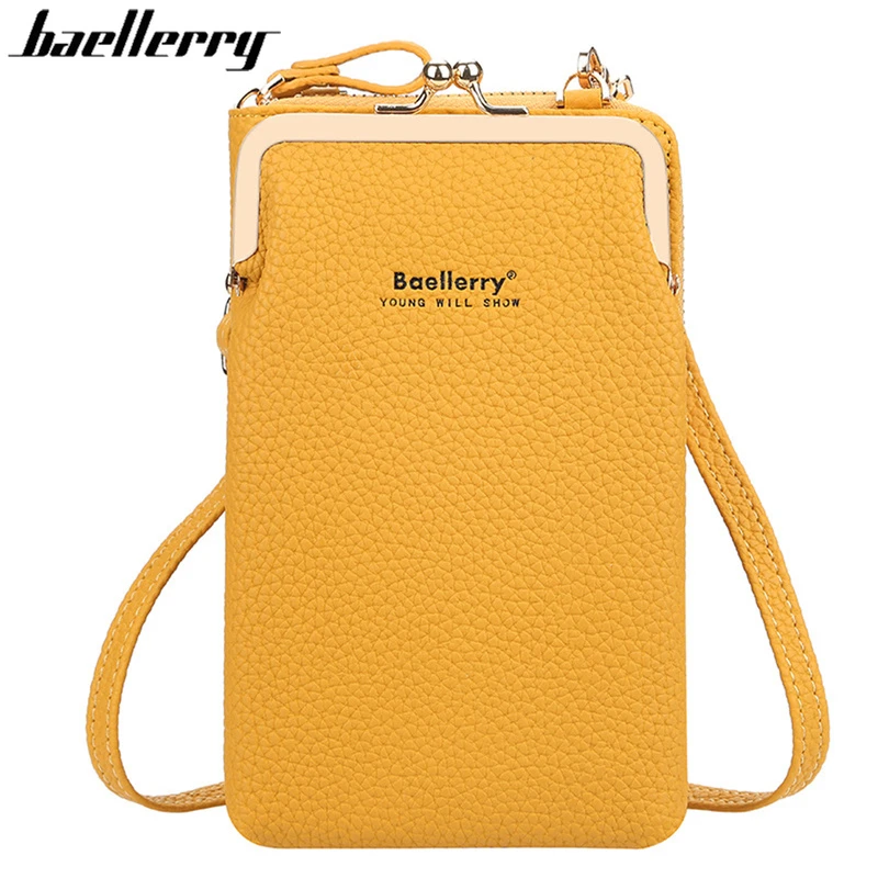 Baellerry Fashion Crossbody Bags Women Mini PU Leather Shoulder Messenger Bag For Girls Yellow Bolsas Ladies Phone Purse Zipper