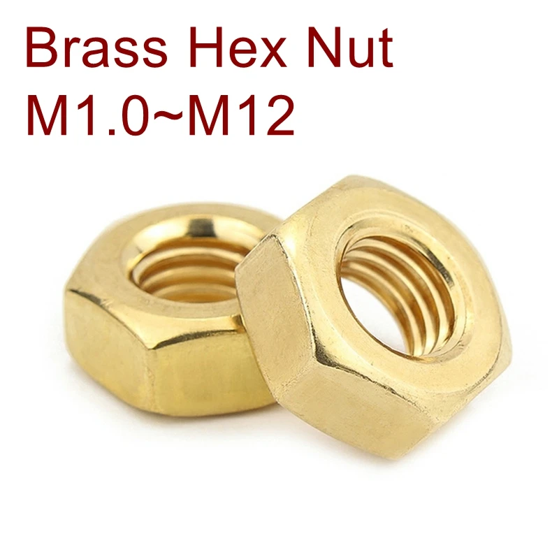 Brass hex nut Brass nut M2 M2.5 M3 M4 M5 M6 M8 M10 M12 Metric Thread