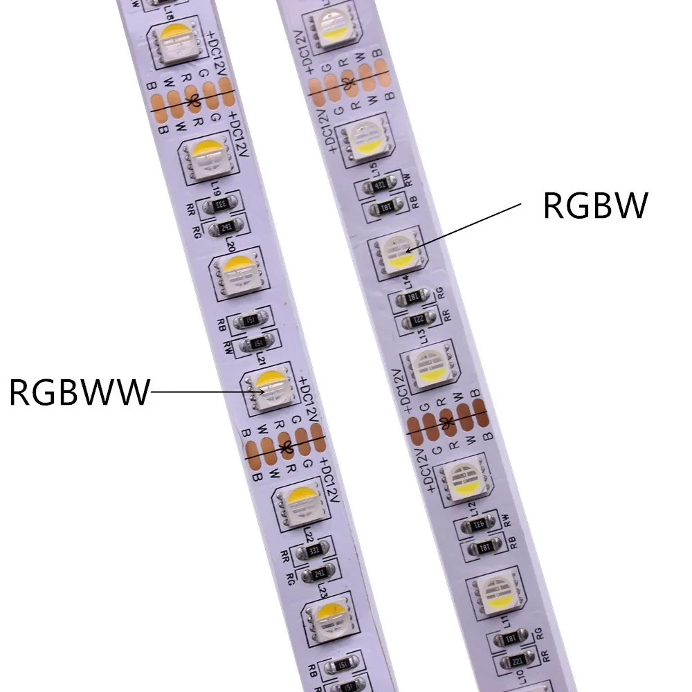 12V 24V SMD5050 RGBW RGBWW LED Strip RGB White RGB Warm White, 4 Color in 1 LED Chip,60 LED/M IP20 IP65 IP67 Waterproof LED Tape