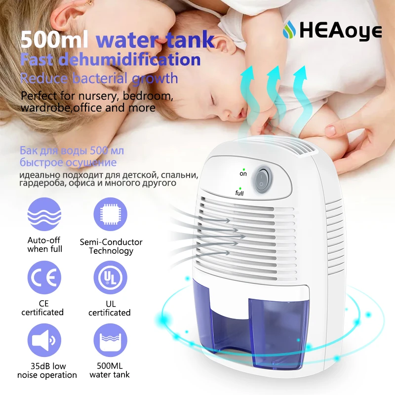 Semiconductor Dehumidifier Portable Home Air Dryer Desiccant Moisture Absorber Deshumidificador Low Noise Dehumidifier Cabinets