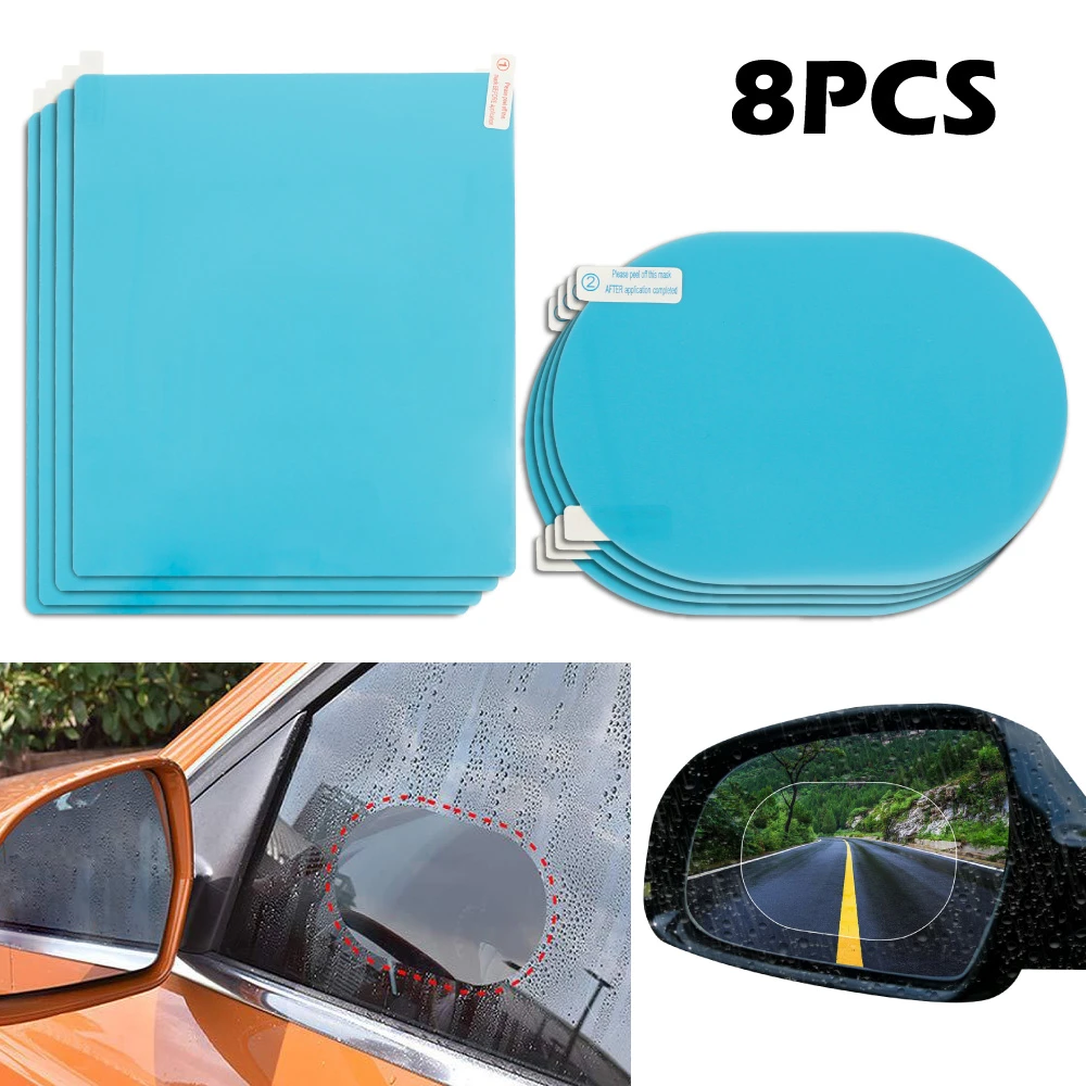 Car Rearview Mirror Protective Film Anti Fog Rain Window Clear Rainproof Rear View Mirror Protective Soft Film Auto Accessories