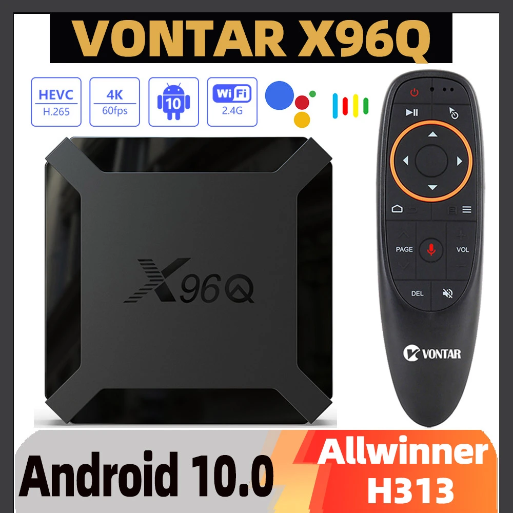 X96Q TV Box Android 10 Smart TV BOX X96 Q TVBox Allwinner H313 Quad Core 4K 60fps 2.4G Wifi Google Playstore Youtube vs X96 mini
