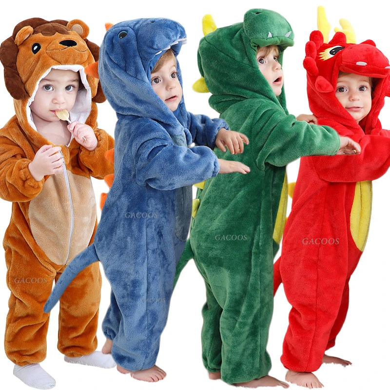 Baby Rompers Winter Kigurumi Lion Costume For Girls Boys Toddler Animal Jumpsuit Infant Clothes Pyjamas Kids Overalls ropa bebes