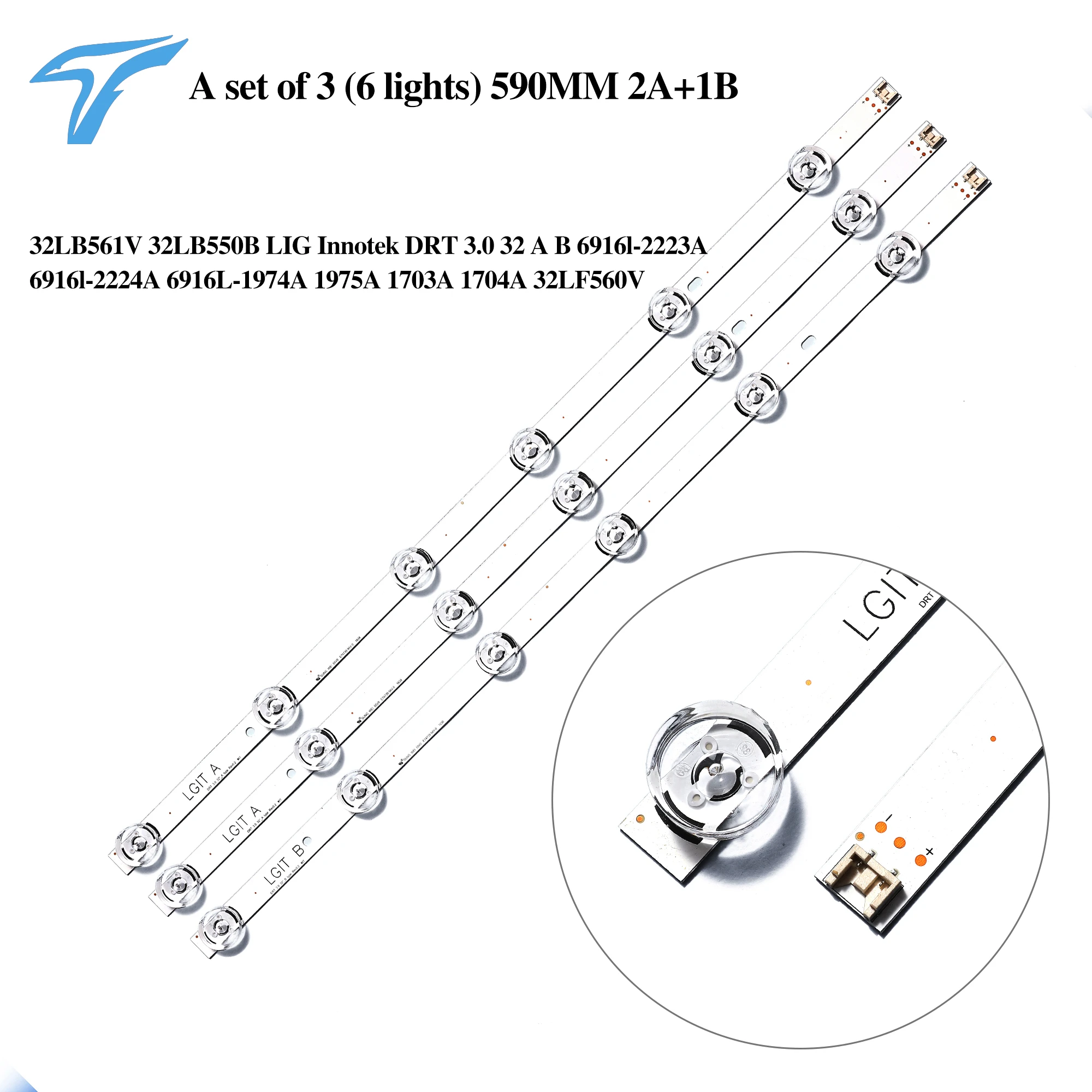 LED TV strip compatible for 32LB561V 32LB550B LG Innotek DRT 3.0 32 A B 6916l-2223A 6916l-2224A 6916L-1974A 1975A 1703A 1704A