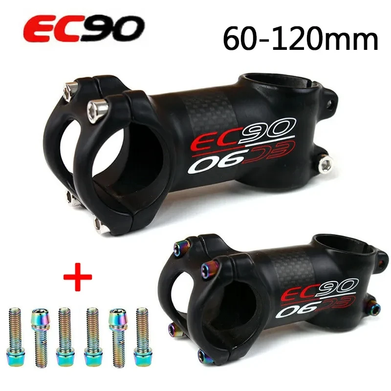 EC90 31.8 Mountain Bike Stems Carbon 6/17degrees Stem Short Bicycle Sterm 60-120mm Bicycle Accesorios Handlebar Stems