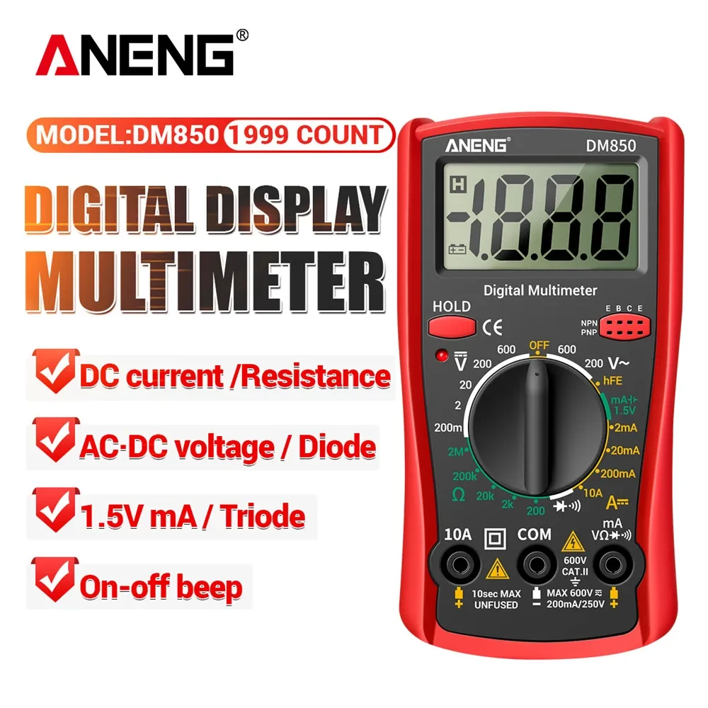 ANENG DM850 Digital Multimeter 1999 Counts Eletric Professional Automatic AC/DC Votage tester Current Ohm Ammeter Detector Tool