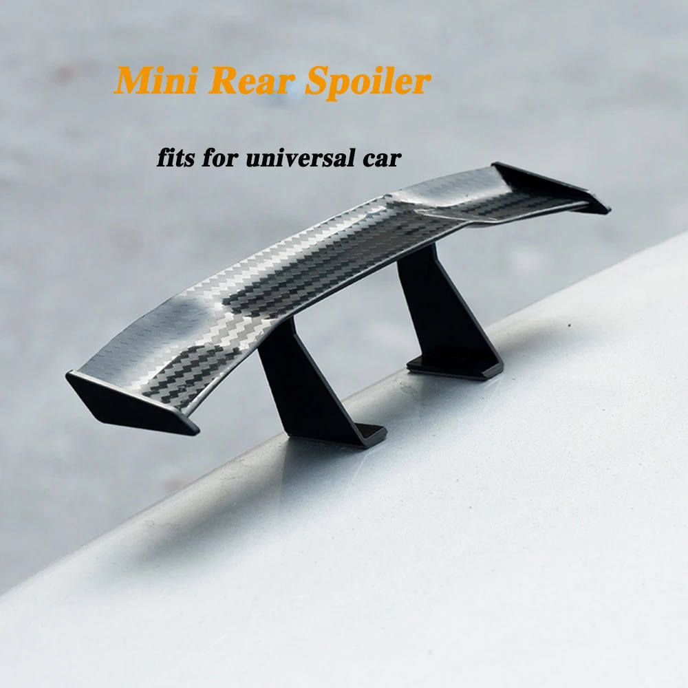 Universal Spoiler Carbon Fiber Look 3D Mini Rear Trunk Wing Boot Lip Spoiler Stickers Car Exterior Funny Accessories Decoration