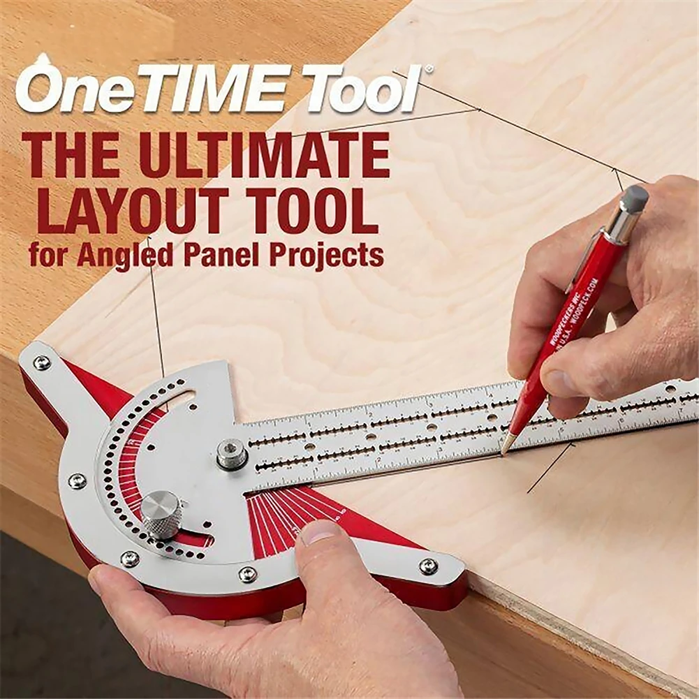 1Pcs T-Type Woodworkers Edge Rule Protractor Woodworking Ruler Angle Measure Stainless Steel Carpentry Layout Carpenter Tools
