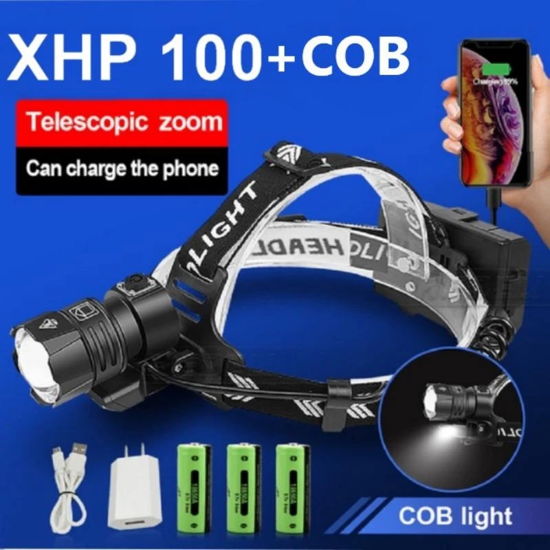 Super XHP160 Most Powerful Led Headlamp XHP90 High Power Led Headlight 18650 Rechargeable Head flashlight Usb Fishing Head Lamp